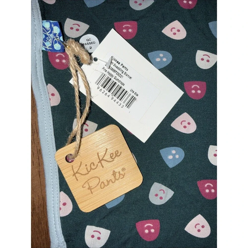 Kickee Pants Bamboo Swaddling Blanket Green Stretch Soft Newborn Baby Unisex NWT